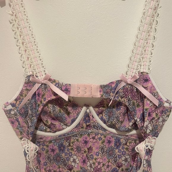 For Love and Lemons Purple Floral Willow Slip Dress Size Large - Picture 7 of 14